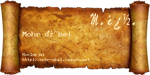 Mohr Ábel névjegykártya