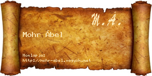 Mohr Ábel névjegykártya
